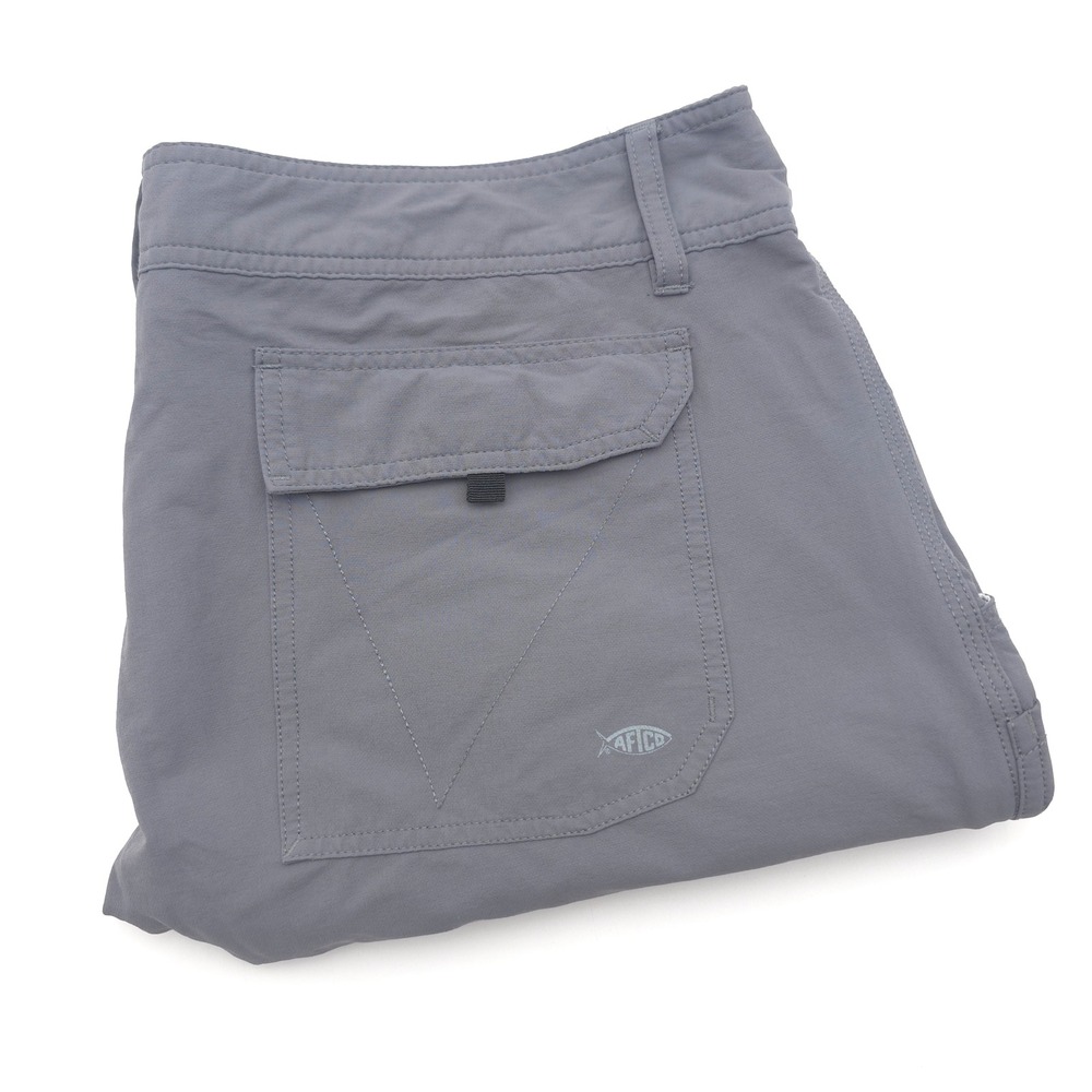 AFTCO Mens Size 36 Gray Fishing Shorts Cargo Plier Pocket Technical Outdoor